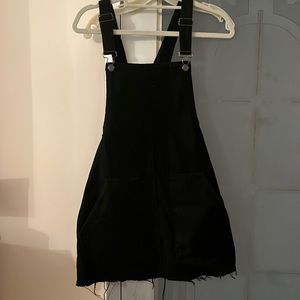 Denim overall mini dress